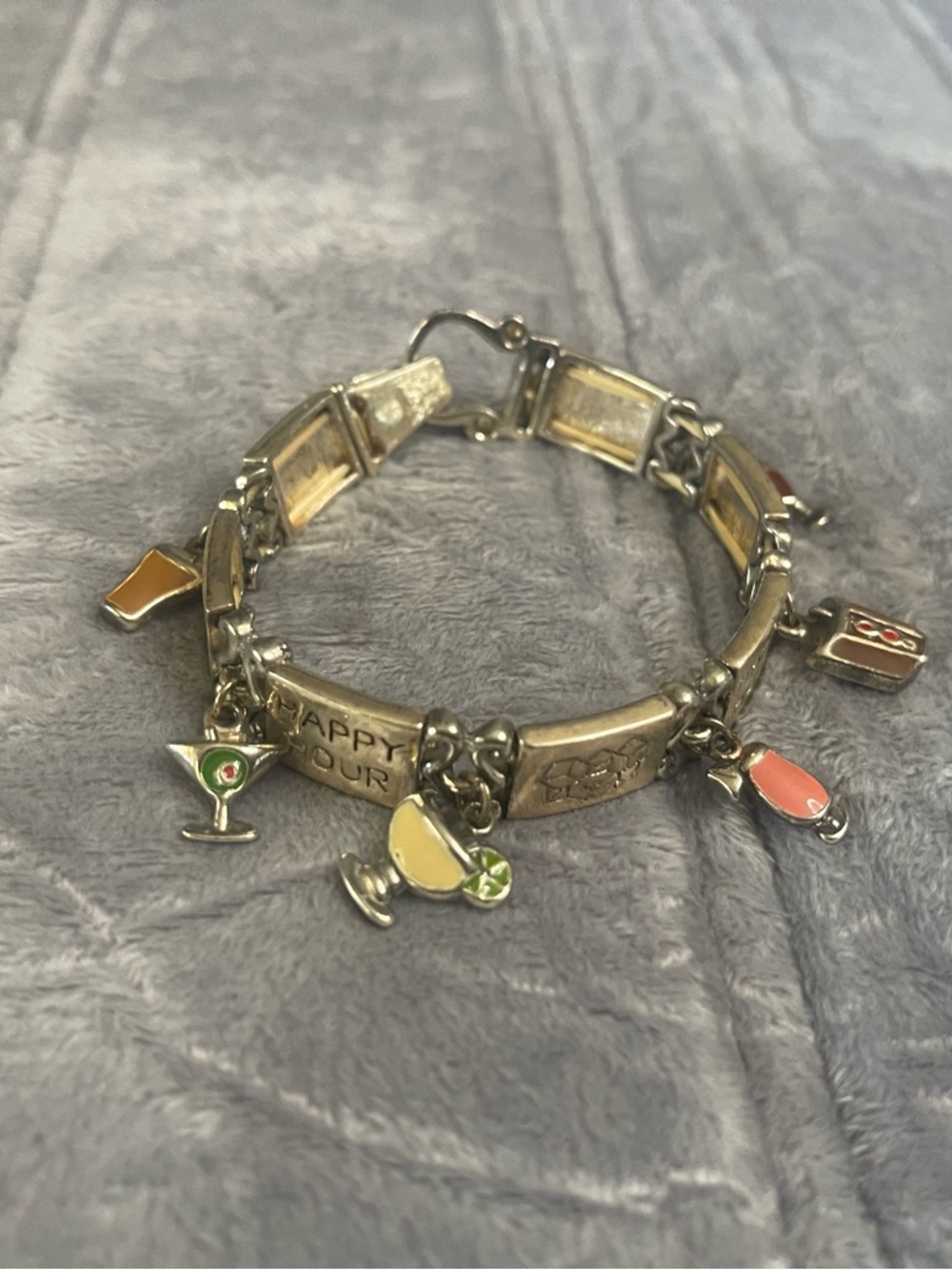 Happy Hour Silver-Tone Cocktail Charm Bracelet